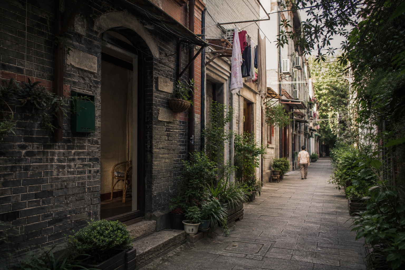 A lived-in shikumen lane