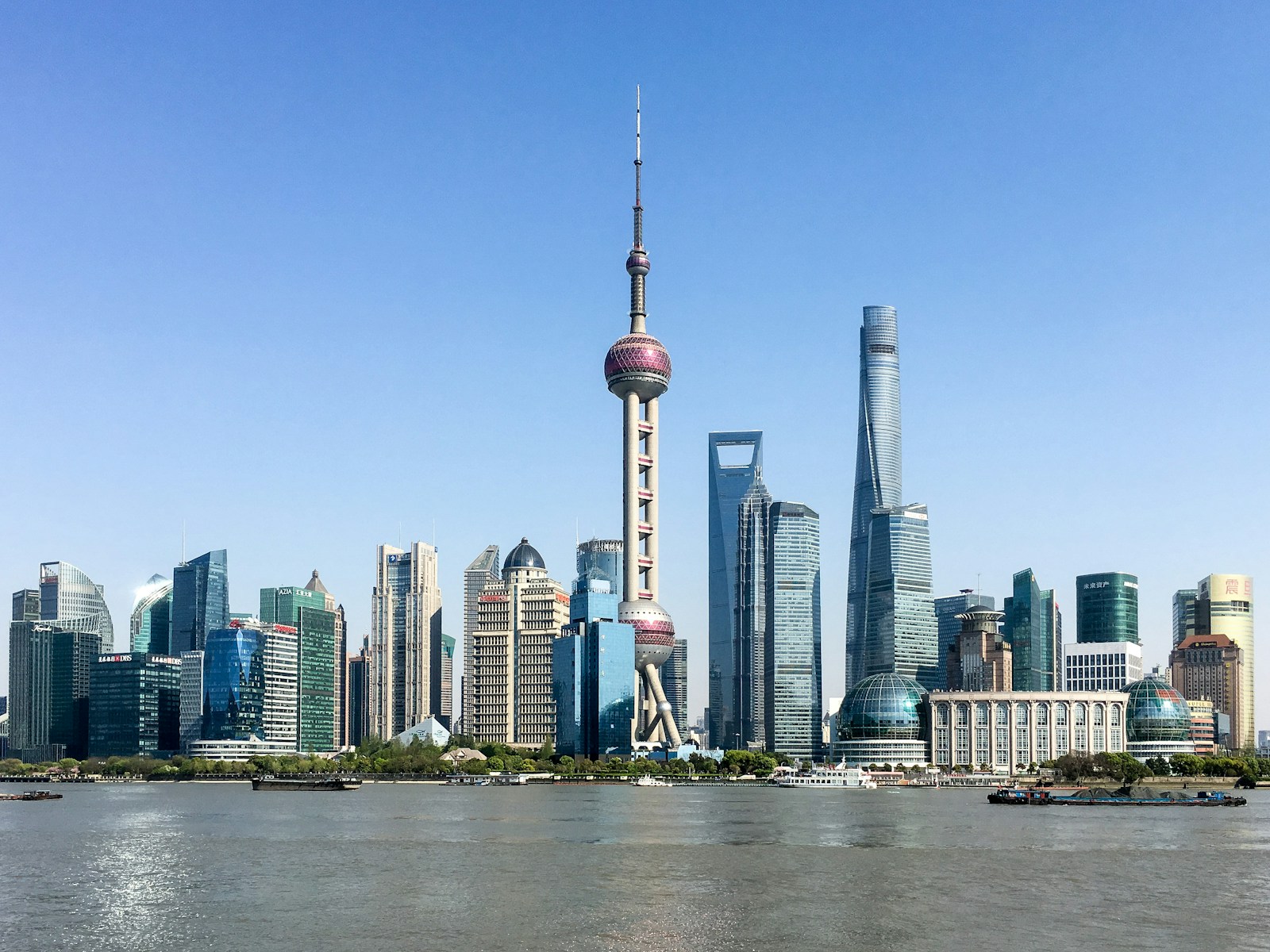 Shanghai’s Pudong skyline across the Huangpu River